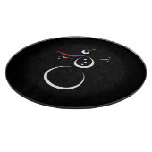 Schattige Winter Sneeuwman Zwart Snijplank (Hoek)