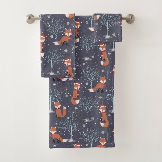 Schattige Winter Vossen Bad Handdoek (Insitu)