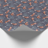 Schattige Winter Vossen Cadeaupapier (Hoek)