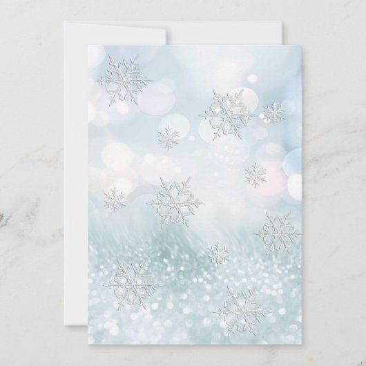 Schattige Winter Wonderland Glitter Eerste Verjaar Kaart (Achterkant)