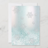 Schattige Winter Wonderland Glitter Eerste Verjaar Kaart (Achterkant)