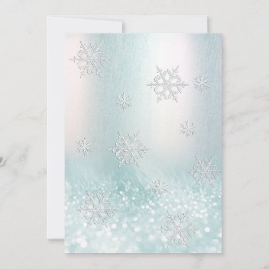 Schattige Winter Wonderland Glitter Eerste Verjaar Kaart (Achterkant)