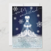 Schattige winter wonderland jurk zoet 16 kaart (Voorkant)