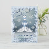 Schattige winter wonderland prinses jurk zoet 16 kaart (Staand voorkant)