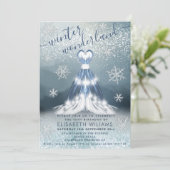 Schattige winter wonderland prinses jurk zoet 16 kaart (Staand voorkant)