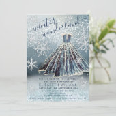 Schattige winter wonderland prinses jurk zoet 16 kaart (Staand voorkant)