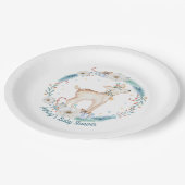 Schattige Winter Woodland Baby shower Papieren Bordje (Gekanteld)