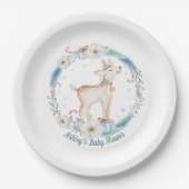 Schattige Winter Woodland Baby shower Papieren Bordje (Voorkant)