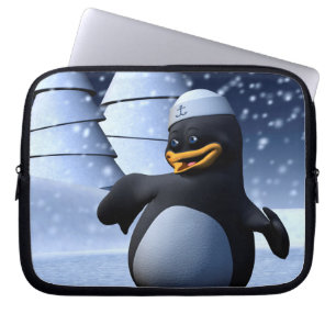 Schattige Winter Zeeman Pinguïn Sneeuw Vakantie Ku Laptop Sleeve