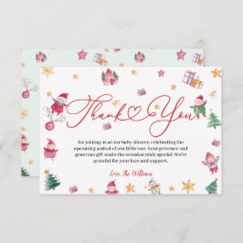 Schattige winterBaby shower Bedankkaart