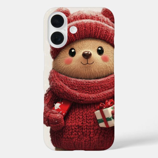 Schattige Winterbeer Kerstmis Case-Mate iPhone Case (Achterkant)
