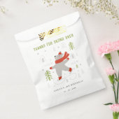 Schattige winterbos Beer Ski Wilde leeftijd Kinder Bedankzakje (Gezegeld)