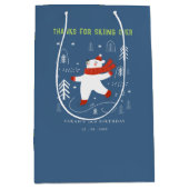 Schattige winterbos Beer Ski Wilde leeftijd Kinder Medium Cadeauzakje (Voorkant)