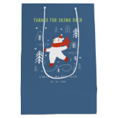 Schattige winterbos Beer Ski Wilde leeftijd Kinder Medium Cadeauzakje (Achterkant)