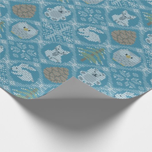 Schattige winterbos cadeaupapier (Hoek)