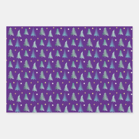 Schattige winterdelicatbomen, Kerstmis Inpakpapier Vel (Voorkant)