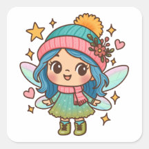 Schattige Winterfee Kawaii Pastel Fantasie Kunst