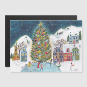 Schattige winterhuis dorp scène kerst (Voorkant / Achterkant)