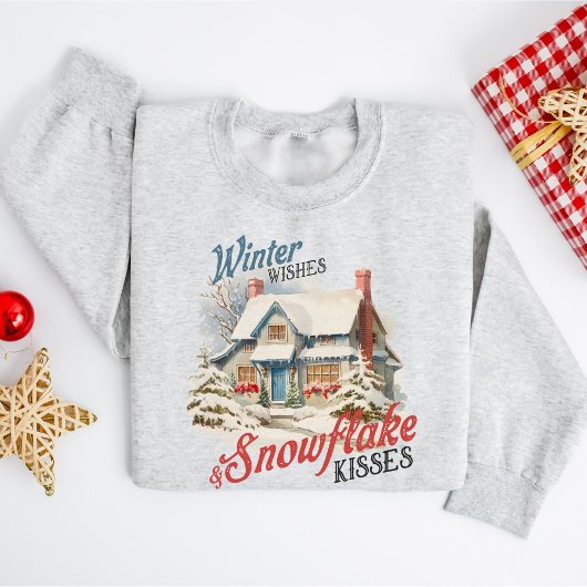 Schattige  Winterhuis Kerst Trui