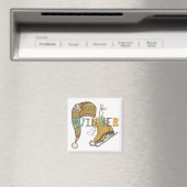 Schattige winterijs schaatsen gebreide kous pet gr magneet (Insitu (Vaatwasser))