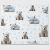 Schattige winterinpakpapier cadeaupapier (Vlak)