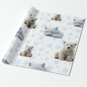 Schattige winterinpakpapier cadeaupapier