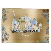 Schattige Winterkabouters Goud Groot Cadeauzakje (Achterkant)