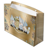 Schattige Winterkabouters Goud Groot Cadeauzakje (Achterkant Gekanteld)