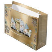 Schattige Winterkabouters Goud Groot Cadeauzakje (Voorkant Gekanteld)