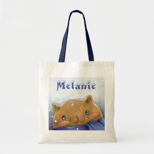 Schattige Winterkat Kerstmis Persoonlijk Tote Bag
