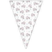 Schattige winterkattenpatroon met sjaals en sneeuw vlaggetjes (Derde vlag)