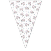 Schattige winterkattenpatroon met sjaals en sneeuw vlaggetjes (Tweede vlag)