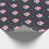 Schattige winterkerstvarken cadeaupapier (Hoek)