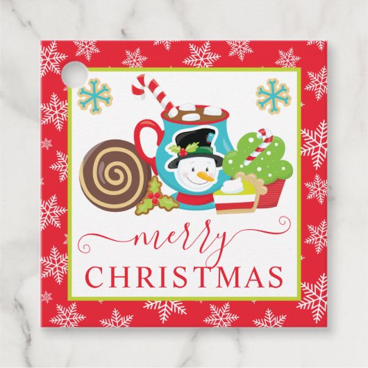 Schattige Winterkoekjes en Caca Kerstmis Bedankjes Labels (Voorkant)