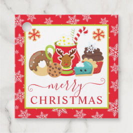 Schattige Winterkoekjes en Cacaocoladekerstmis Bedankjes Labels
