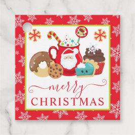 Schattige Winterkoekjes en Cacaocoladekerstmis Bedankjes Labels