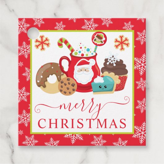 Schattige Winterkoekjes en Cacaocoladekerstmis Bedankjes Labels (Voorkant)