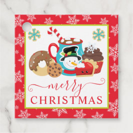 Schattige Winterkoekjes en Cacaocoladekerstmis Bedankjes Labels