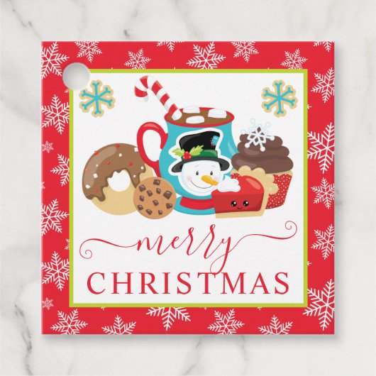 Schattige Winterkoekjes en Cacaocoladekerstmis Bedankjes Labels (Voorkant)