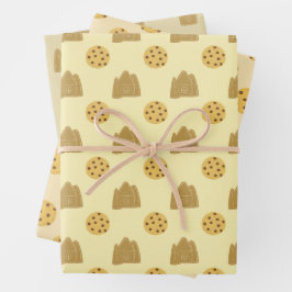 schattige winterkoekjes inpakpapier vel