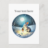 Schattige winterkonijn aanpasbaar briefkaart (Voorkant)