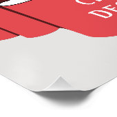 SCHATTIGE WINTERKONIJN MET RODE WITTE SJAAL KINDER PERFECT POSTER (Hoek)