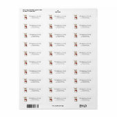 Schattige winterkonijn schets retouradres etiket (Full Sheet)