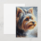Schattige winterlandschap van de Yorkshire Terrier Bedankkaart (Voorkant / Achterkant)