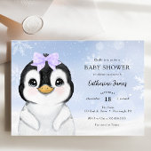 Schattige Winterpinguïn Baby shower uitnodiging