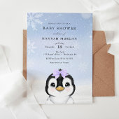 Schattige Winterpinguïn Baby shower uitnodiging