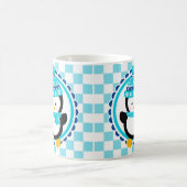 Schattige Winterpinguïn - Blauw Turquoise Koffiemok (Center)