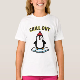 Schattige winterpinguïn op ijs – Ontspan leuk kers T-shirt