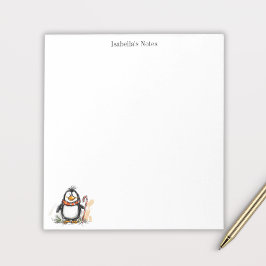 Schattige winterpinguïn schetsillustratie notitieblok