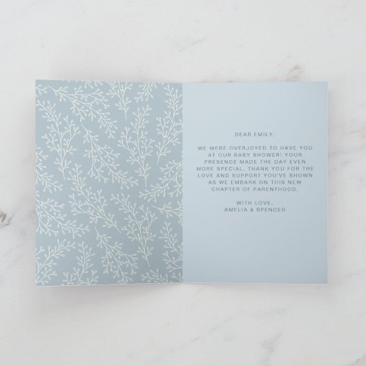 Schattige Winterpinguïns Baby Shower Bedankt Kaart (Binnen)